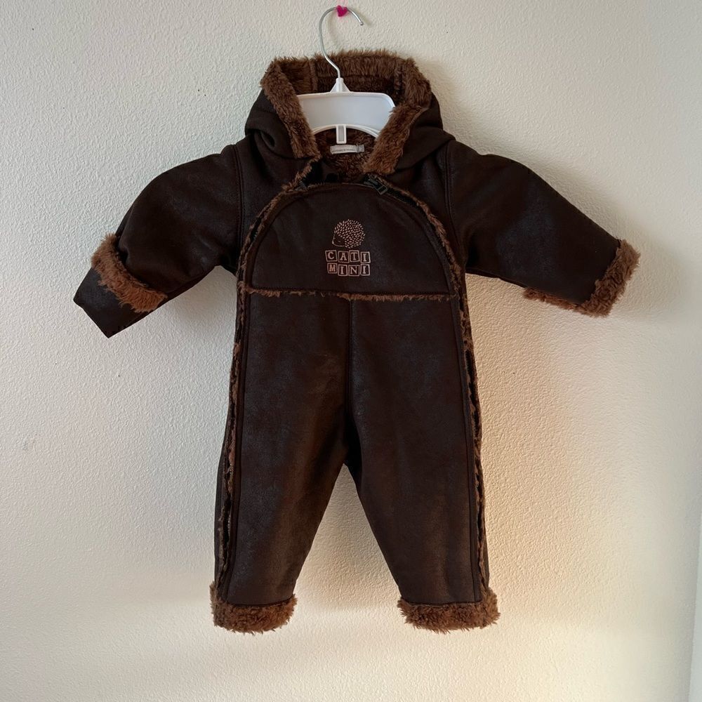 Catimini Brown Baby Hooded snowsuit 6 months
